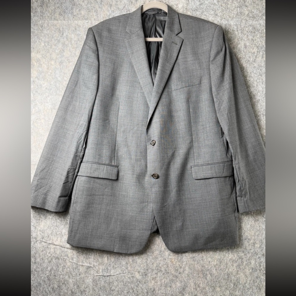 Lauren Ralph Lauren Blazer Mens 46L Gray Wool Sport Jacket‎ Coat Two Button